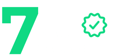 Grande número 7 verde com as palavras "DIAS GARANTIA" e uma marca de verificação dentro de um ícone de crachá, indicando uma garantia de 7 dias.