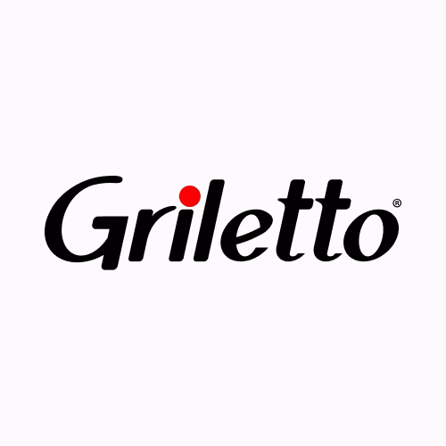 A imagem mostra o logotipo "Griletto" em texto preto com um ponto vermelho acima da letra "i" em um fundo branco.
